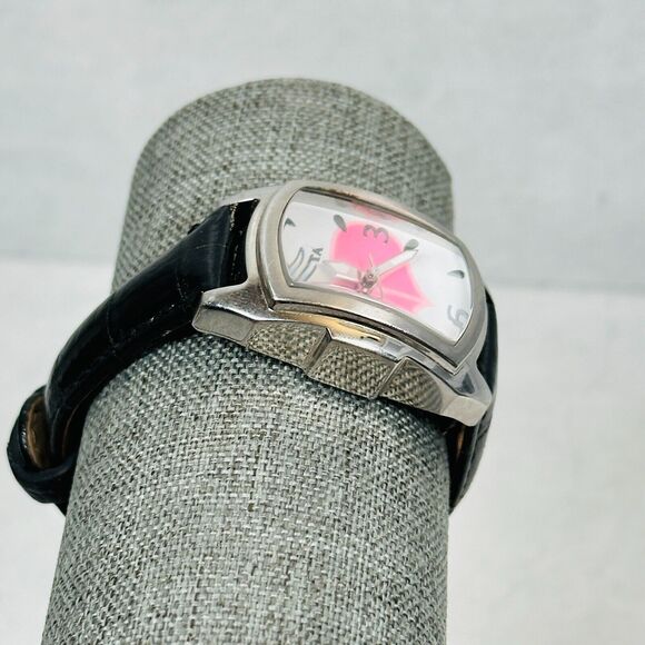 Invicta Watch Lupah Pink Heart Heart Cure MS 24mm Black Leather Band New Battery main image 4